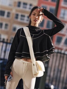 Free People Hoodie Contrast-Stitch